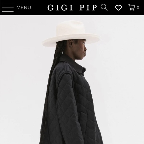 Cream/ivory Gigi Pip felt wide brim hat - Picture 5 of 12